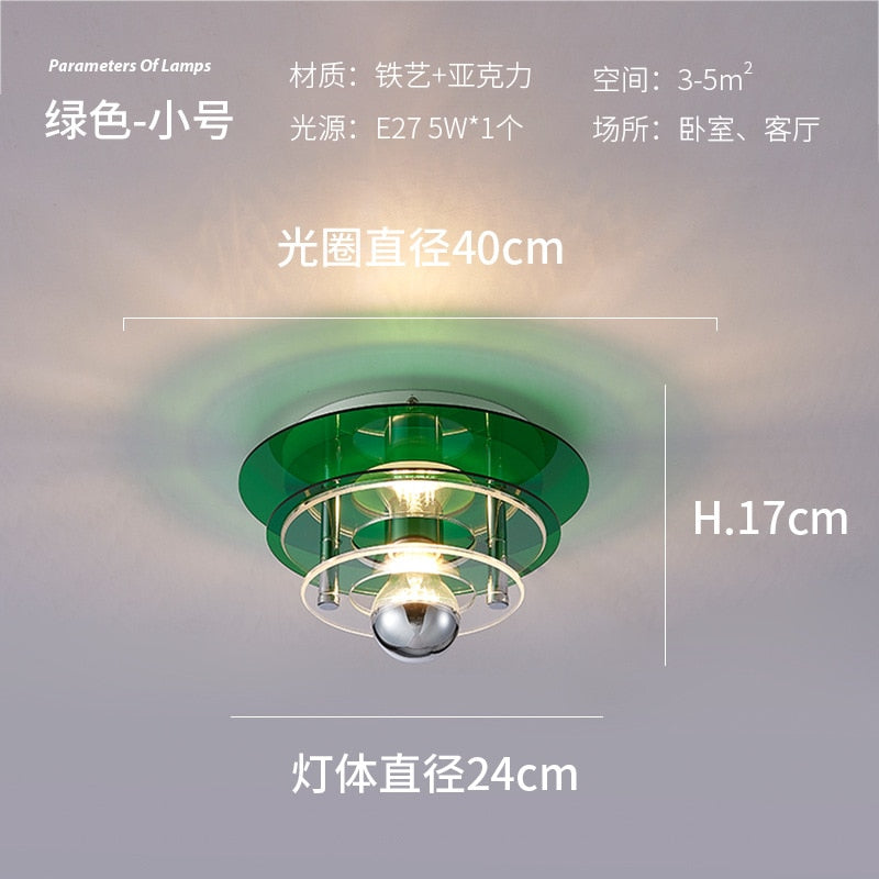 Vibrant Acrylic Ceiling Lamp - Modern Entrance Aisle And Corridor Lighting Ideal For Medieval