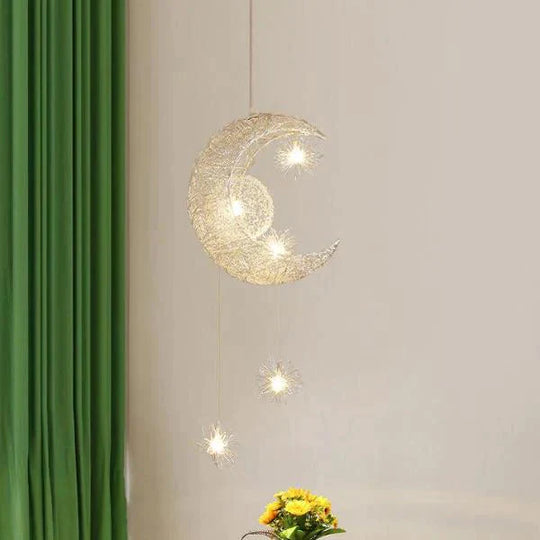 Modern Pendant Lighting Moon Star Hanging Lights Children Bedroom Fixture