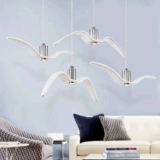 Resin Night Birds Silhouette Sky Freedom Seagull Pendant Light