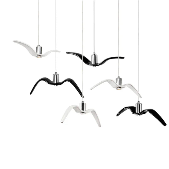 Resin Night Birds Silhouette Sky Freedom Seagull Pendant Light