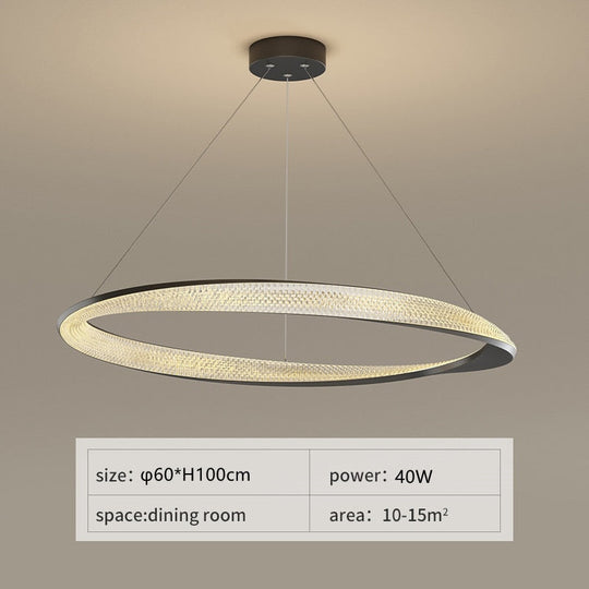 Modern Led Ceiling Pendant Lamp For Dining Room Kitchen Living Bedroom Simple Ring Design