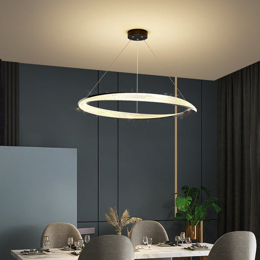 Modern Led Ceiling Pendant Lamp For Dining Room Kitchen Living Bedroom Simple Ring Design
