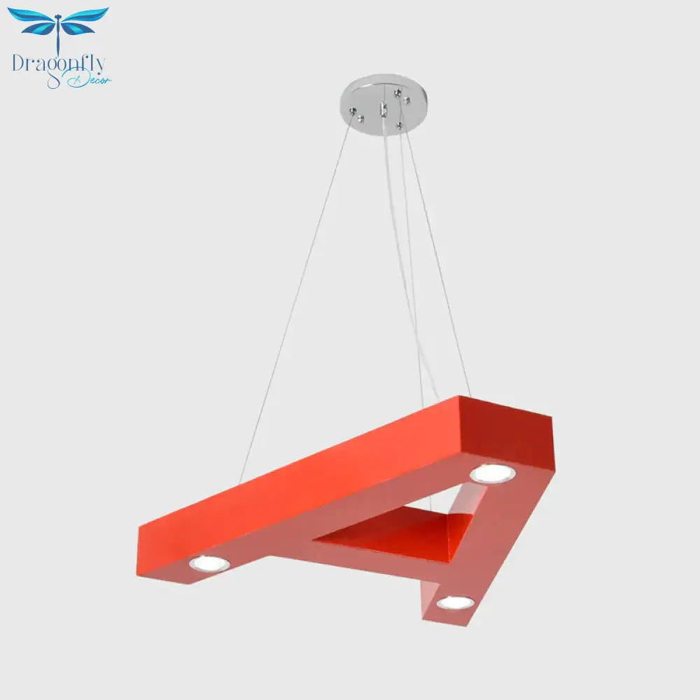 A/B/C - Shape Acrylic Ceiling Hang Fixture Macaroon Red/Yellow/Green Led Chandelier Light For Baby