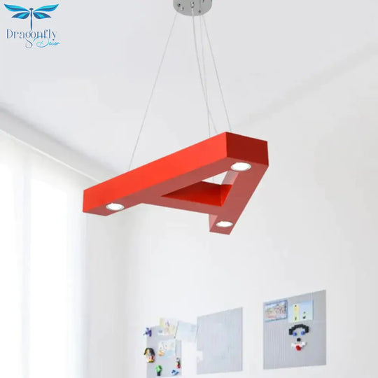 A/B/C - Shape Acrylic Ceiling Hang Fixture Macaroon Red/Yellow/Green Led Chandelier Light For Baby