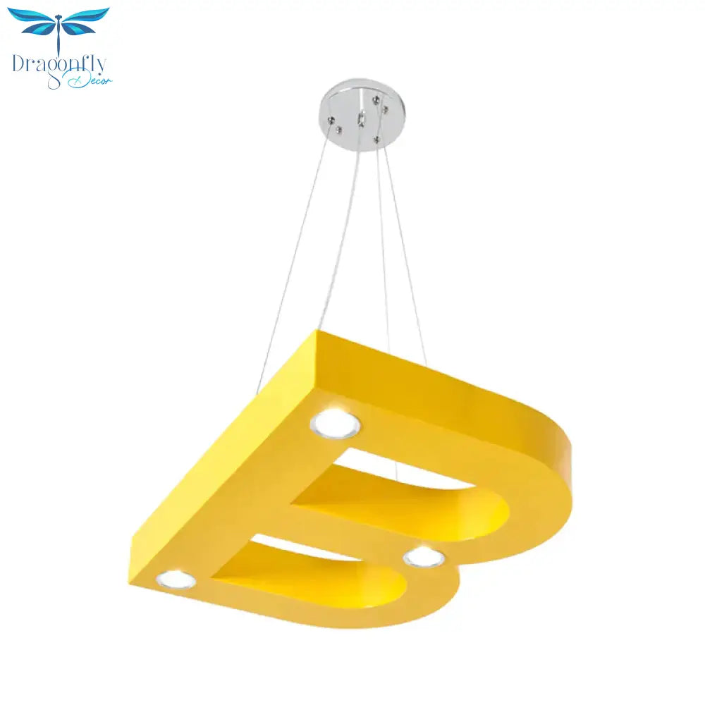 A/B/C - Shape Acrylic Ceiling Hang Fixture Macaroon Red/Yellow/Green Led Chandelier Light For Baby