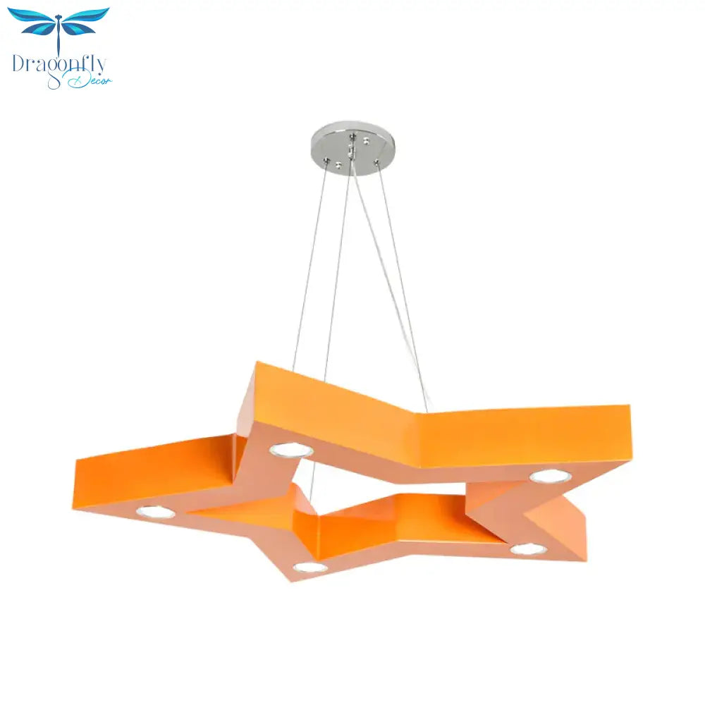 Acrylic Five - Pointed Star Led Ceiling Chandelier Macaroon Yellow/Blue/Green Suspension Pendant