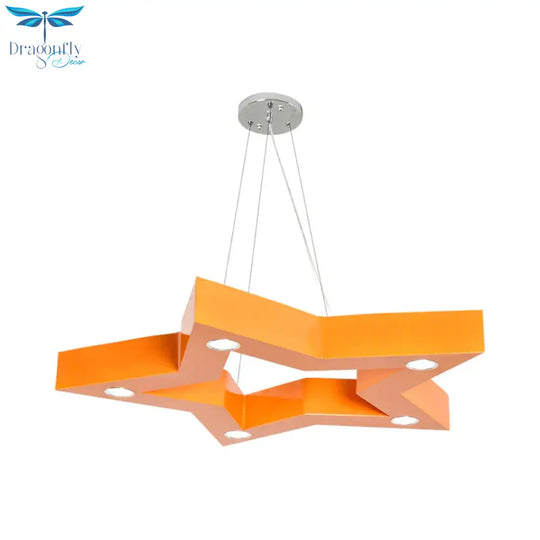 Acrylic Five - Pointed Star Led Ceiling Chandelier Macaroon Yellow/Blue/Green Suspension Pendant