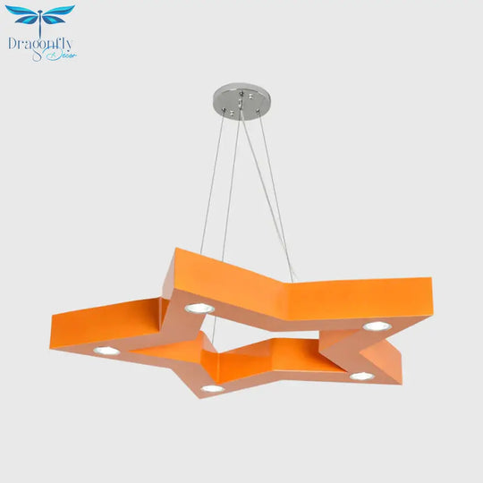 Acrylic Five - Pointed Star Led Ceiling Chandelier Macaroon Yellow/Blue/Green Suspension Pendant