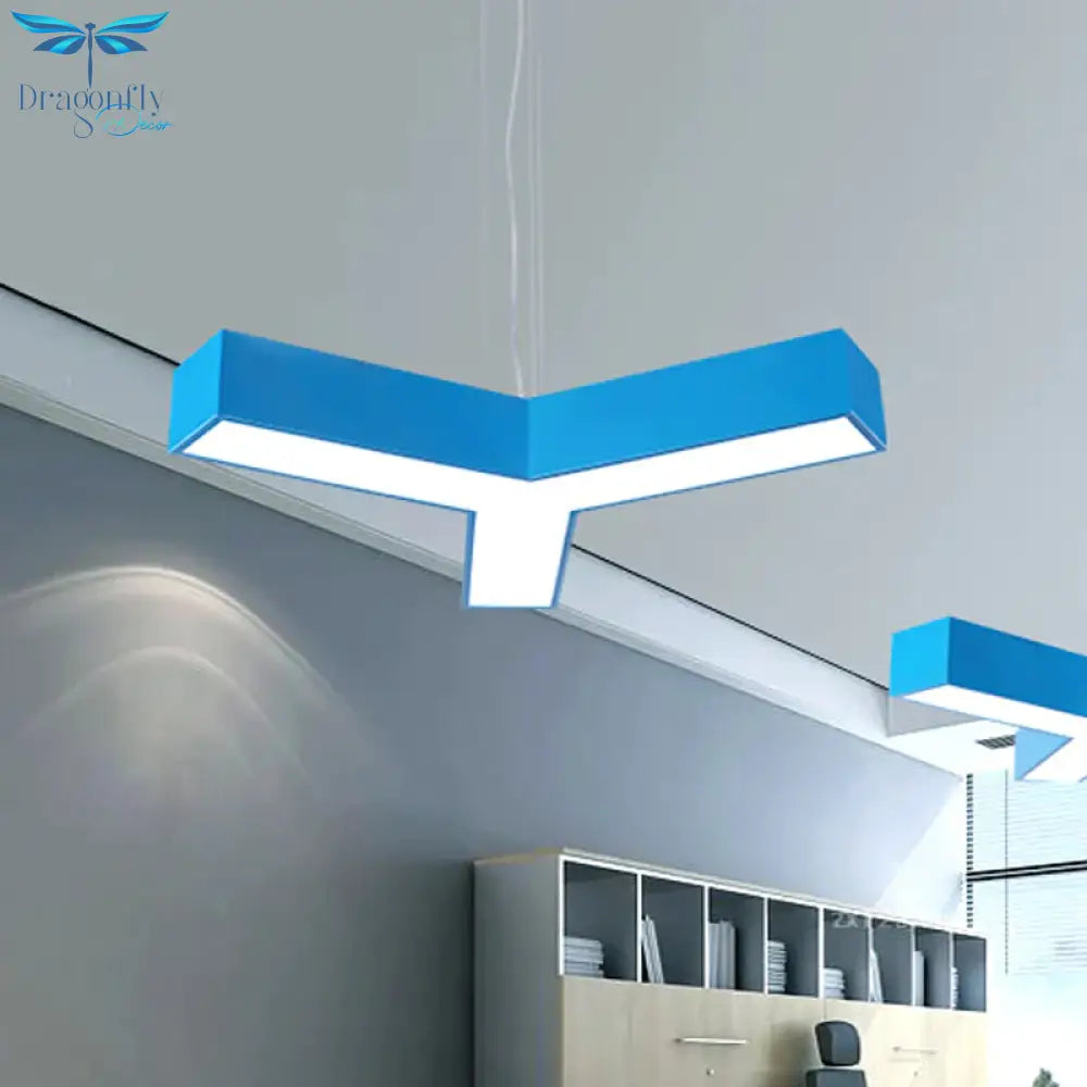 Acrylic Y - Shape Chandelier Lighting Creative White/Yellow/Blue Led Suspension Pendant For