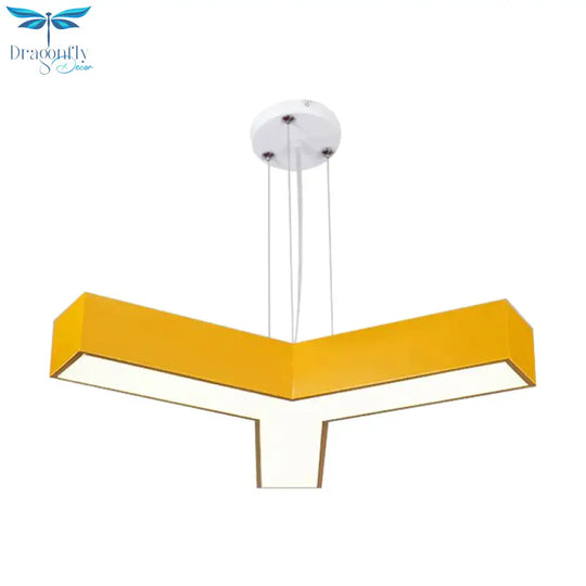 Acrylic Y - Shape Chandelier Lighting Creative White/Yellow/Blue Led Suspension Pendant For