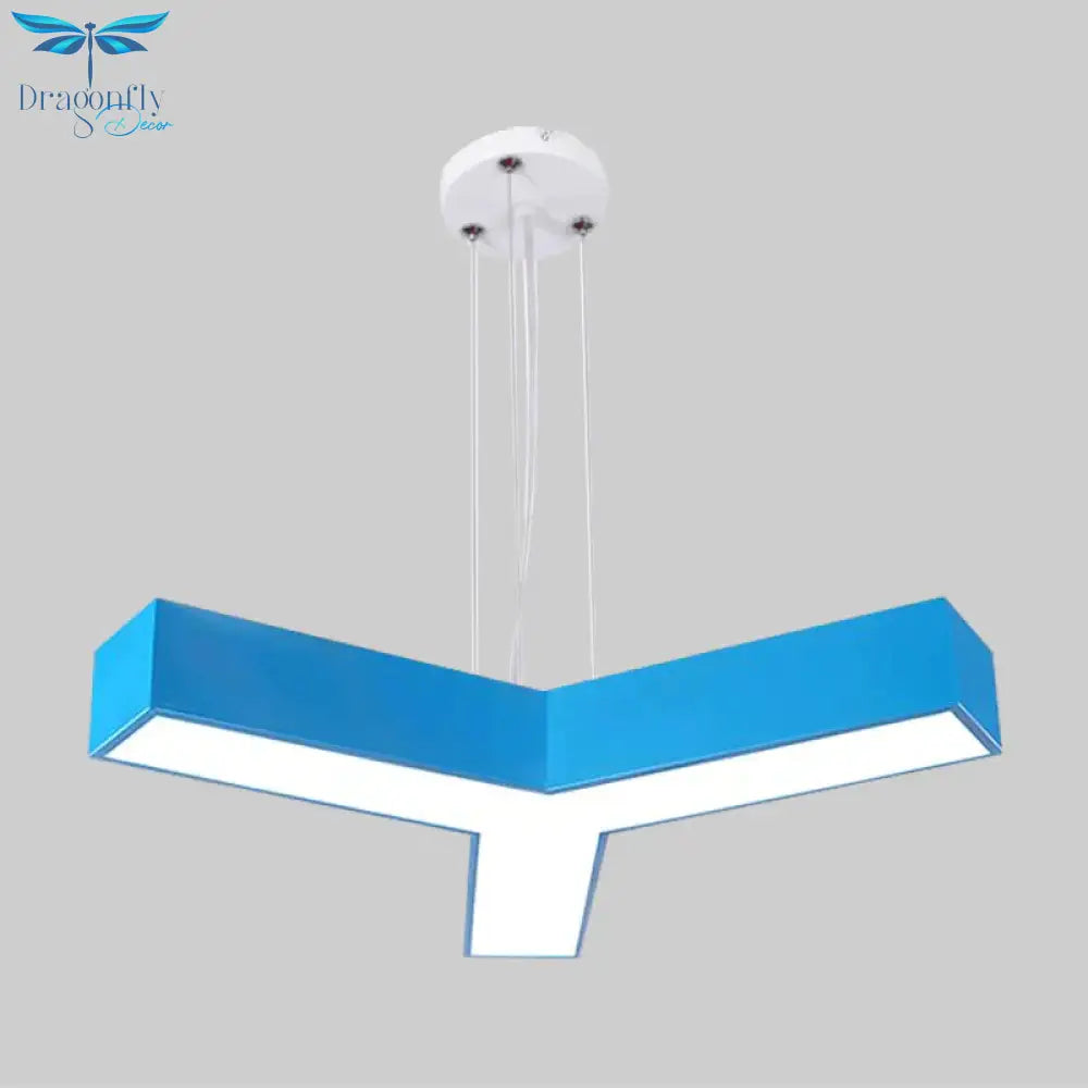 Acrylic Y - Shape Chandelier Lighting Creative White/Yellow/Blue Led Suspension Pendant For