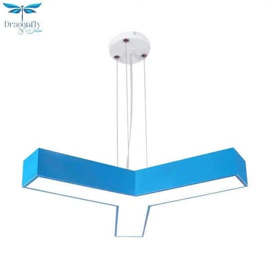 Acrylic Y - Shape Chandelier Lighting Creative White/Yellow/Blue Led Suspension Pendant For