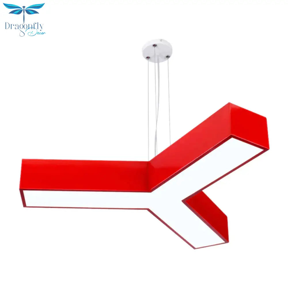 Acrylic Y - Shape Chandelier Lighting Creative White/Yellow/Blue Led Suspension Pendant For