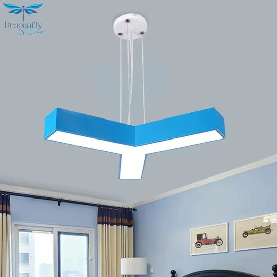 Acrylic Y - Shape Chandelier Lighting Creative White/Yellow/Blue Led Suspension Pendant For