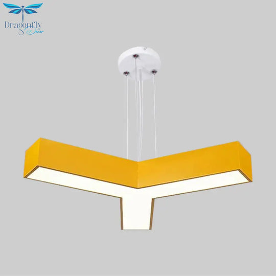 Acrylic Y - Shape Chandelier Lighting Creative White/Yellow/Blue Led Suspension Pendant For