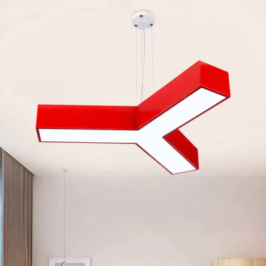 Acrylic Y - Shape Chandelier Lighting Creative White/Yellow/Blue Led Suspension Pendant For