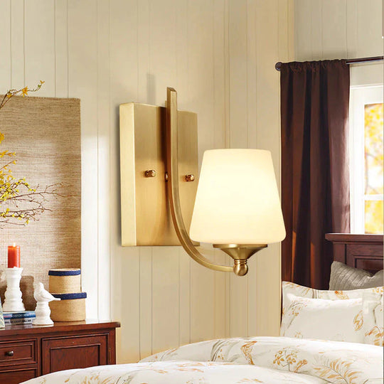 All Copper Bedroom Bedside Lamp Mirror Front Personality Simple Living Room Single Head Wall