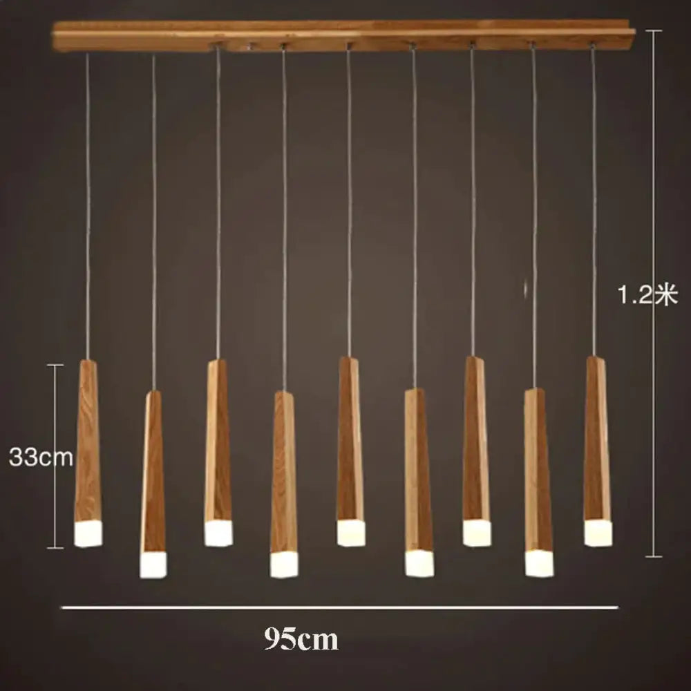 Amani - Nordic Minimalist Wood Art Pendant Lamp 9 Heads / White