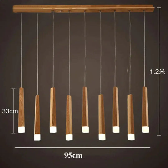 Amani - Nordic Minimalist Wood Art Pendant Lamp 9 Heads / White