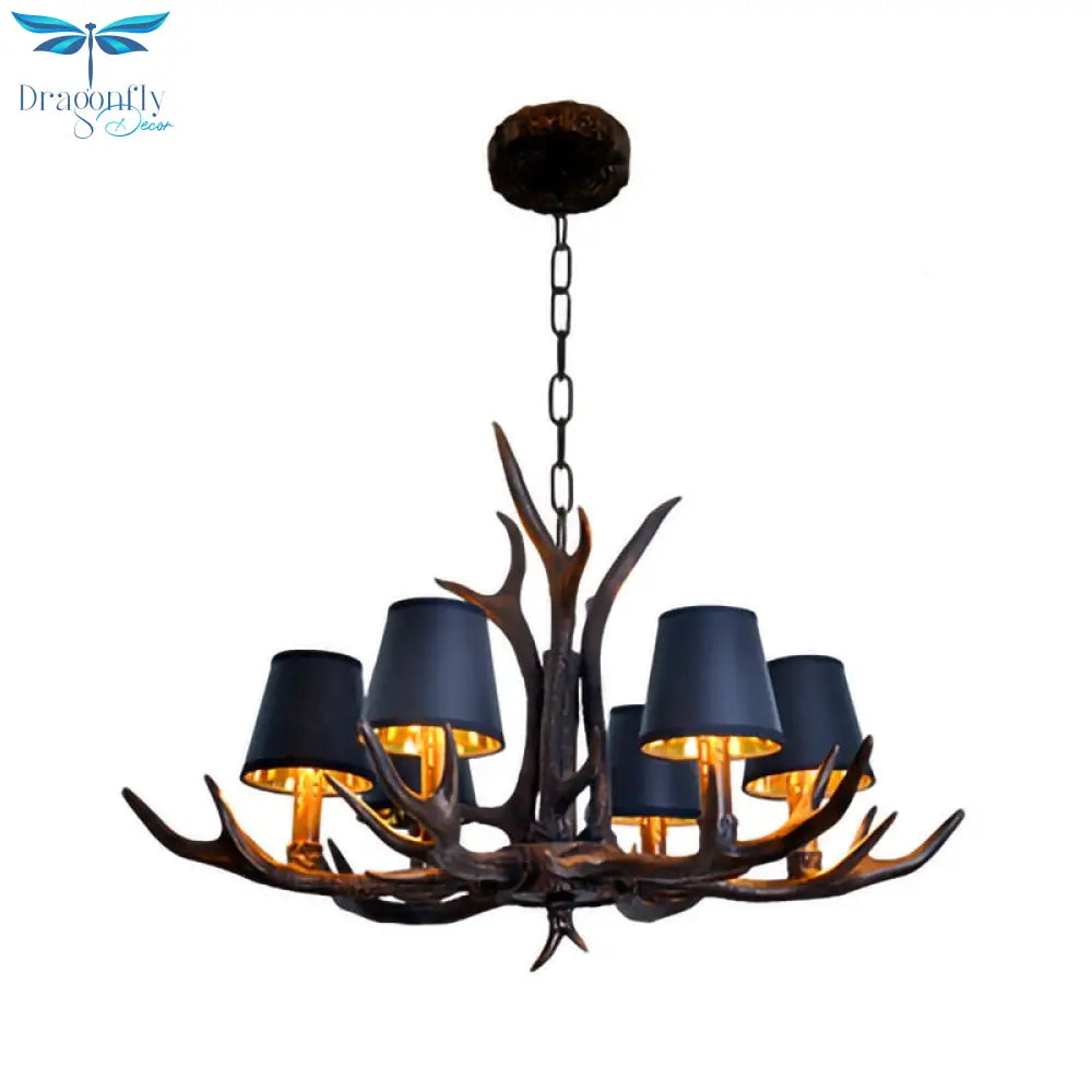 American Country Retro Style Antler 2 Tier Chandelier Lamp
