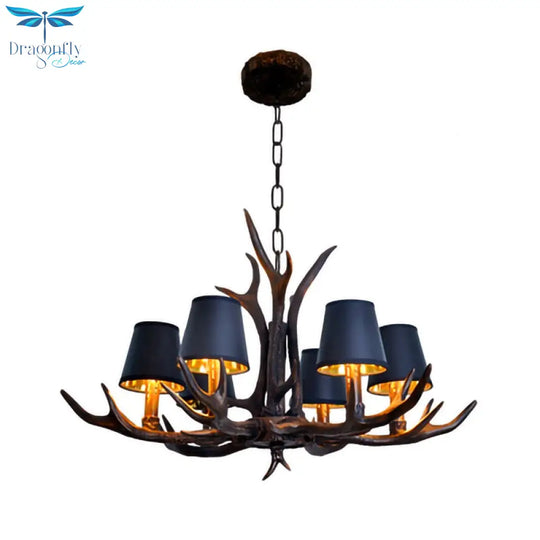 American Country Retro Style Antler 2 Tier Chandelier Lamp