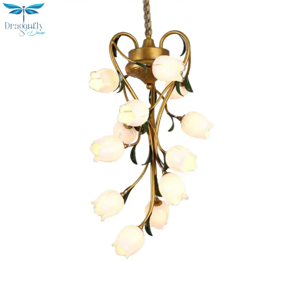 American Garden Brass Blossom Living Room 12 Bulbs Led Pendant Lighting Fixture
