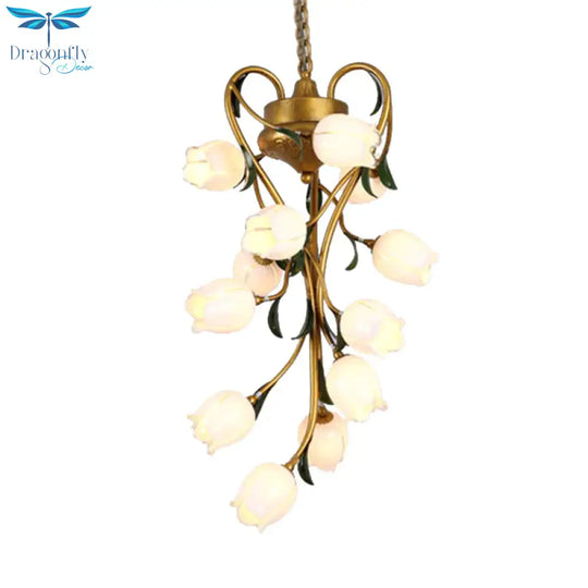 American Garden Brass Blossom Living Room 12 Bulbs Led Pendant Lighting Fixture