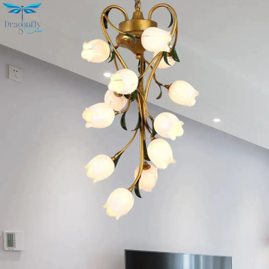 American Garden Brass Blossom Living Room 12 Bulbs Led Pendant Lighting Fixture