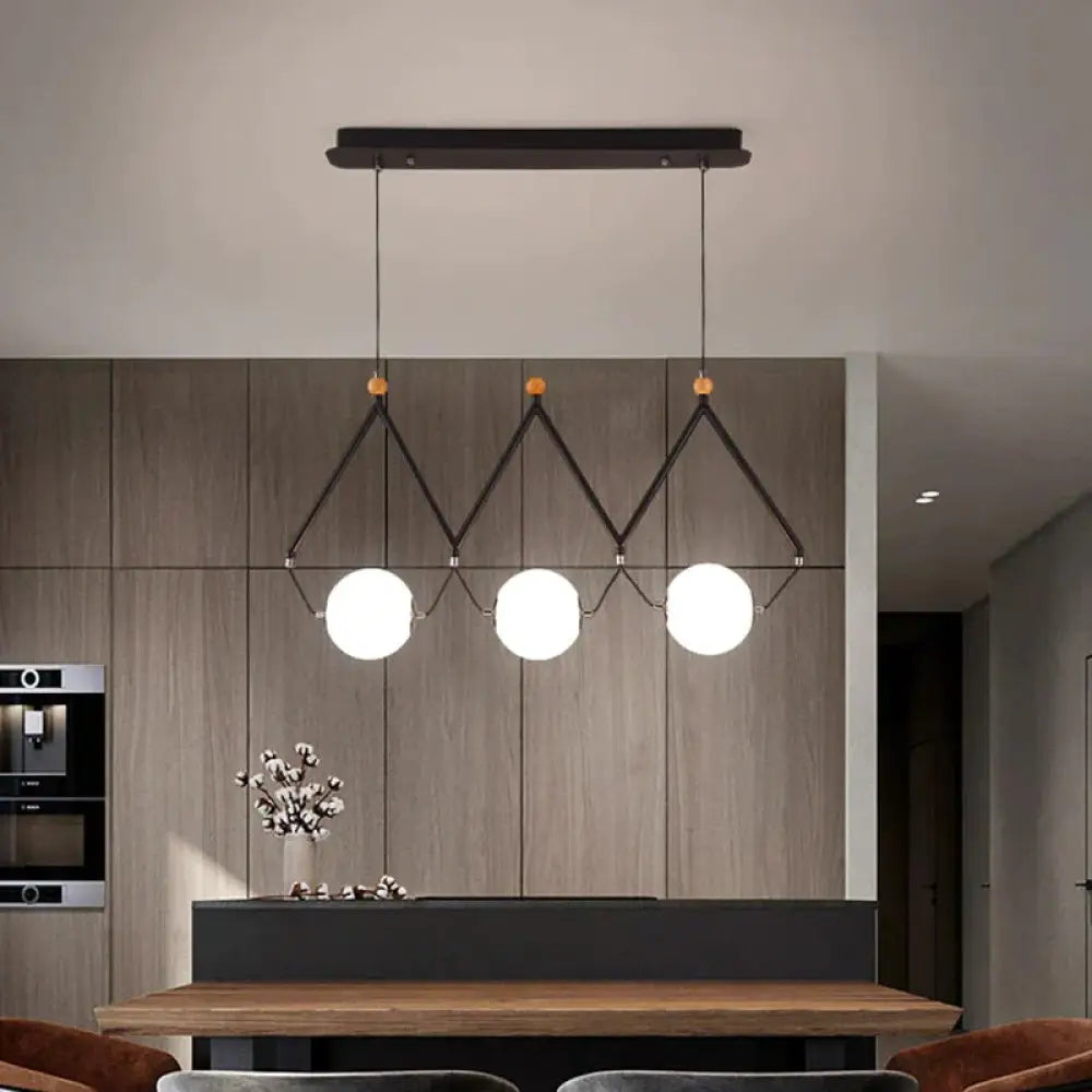 Anais -Modern Unique Dimmable Pendant Lamp Black / 3 Head Cold White