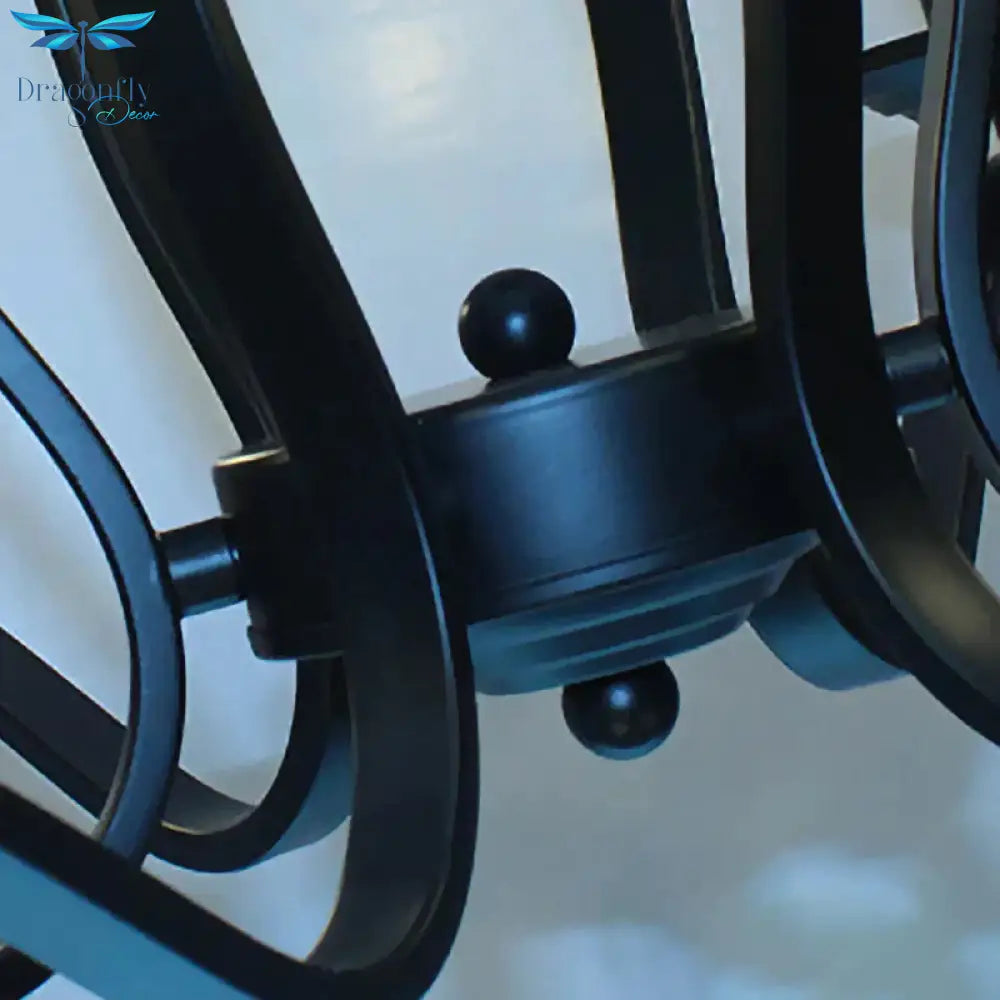 Antique Starburst Chandelier Lighting 5/6/8 Bulbs Metal Black Finish Hanging Pendant Lamp For