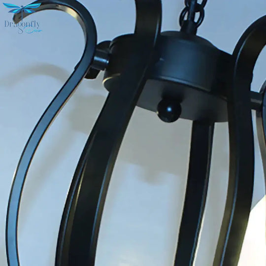 Antique Starburst Chandelier Lighting 5/6/8 Bulbs Metal Black Finish Hanging Pendant Lamp For