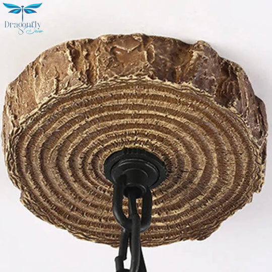 Antler Horn Chandelier Light Lodge Style 3 Lights Resin Pendant Lighting In Wood