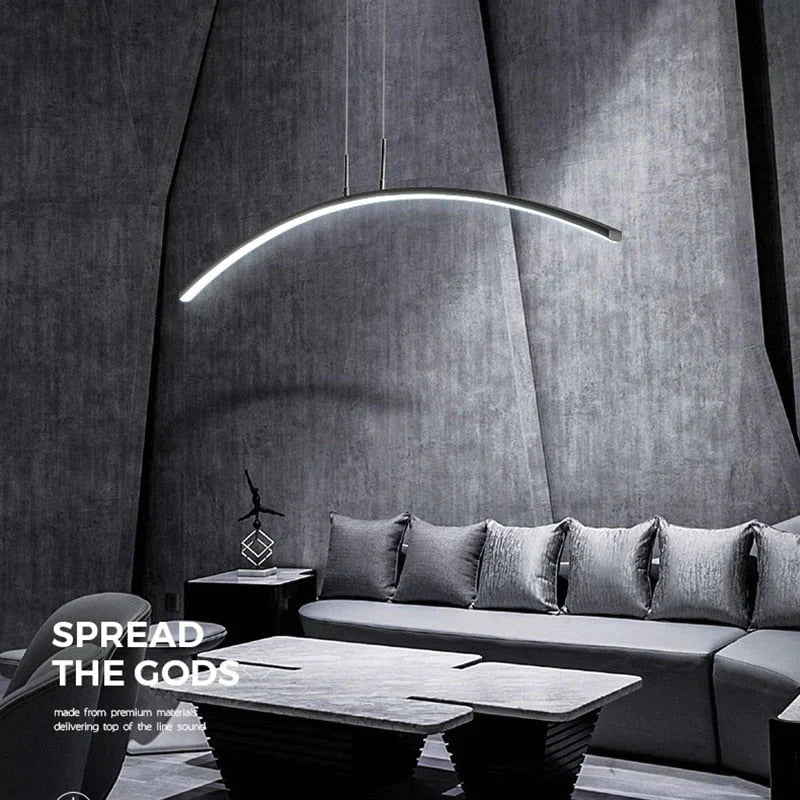 Arc Shape Led Hanging Pendant Lights Modern For Dining Room