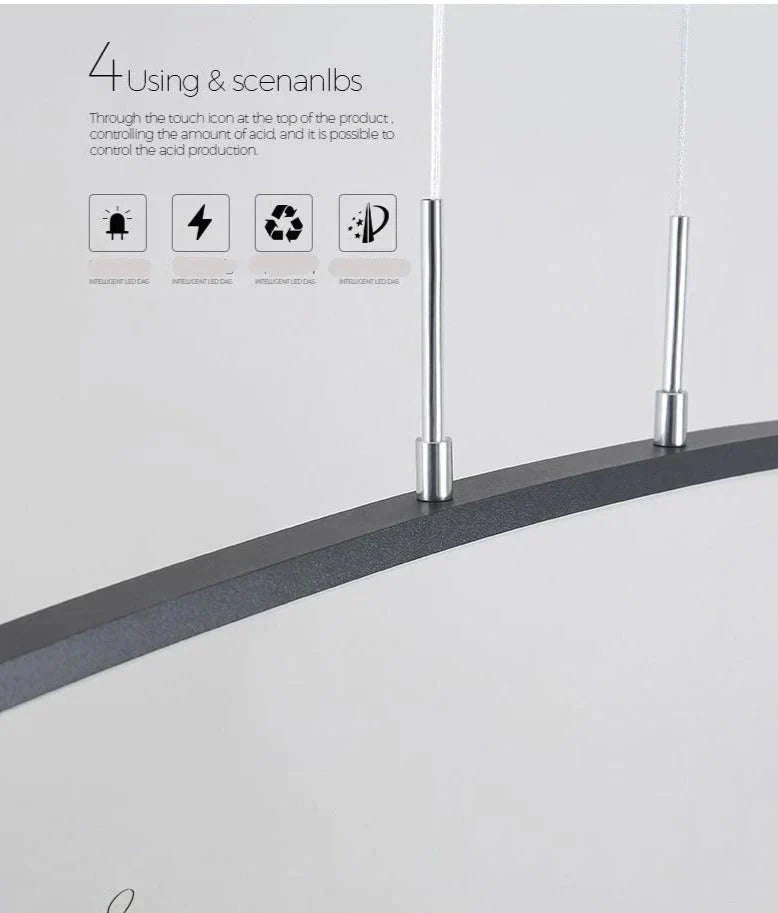 Arc Shape Led Hanging Pendant Lights Modern For Dining Room