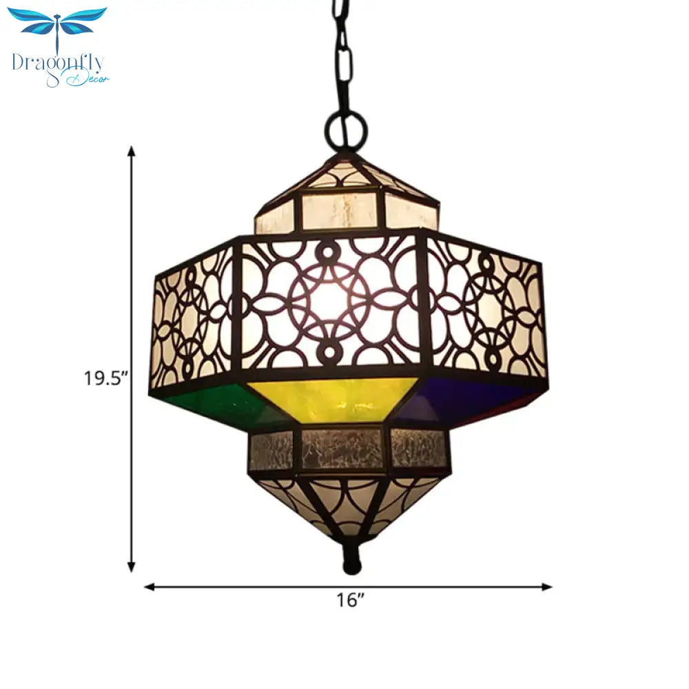 Art Deco Hollow - Out Hanging Light 3 Bulbs Metallic Chandelier Pendant Lamp In Brass