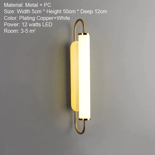 Asya - Modern Minimalist Design Led Wall Lamp 12 Watts / Warm White (2700 - 3500K)