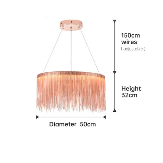 Aurora - Rectangle Led Chandelier Rose Gold Dia50Cm / Three Color Change