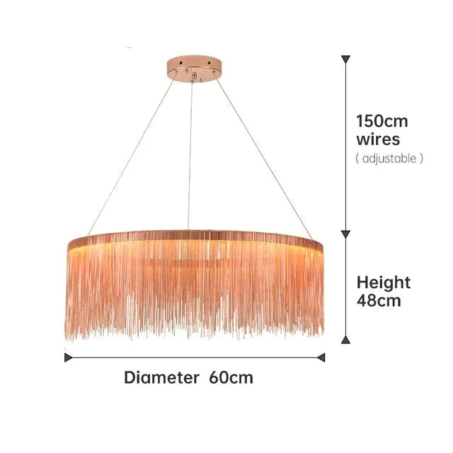 Aurora - Rectangle Led Chandelier Rose Gold Dia60Cm / Three Color Change