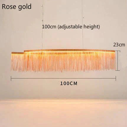 Aurora - Rectangle Led Chandelier Rose Gold L100Cm / Three Color Change