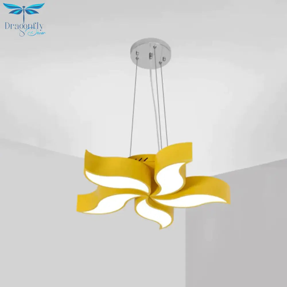 Bauhinia - Like Chandelier Light Macaroon Acrylic Led Yellow Suspension Lighting Fixture