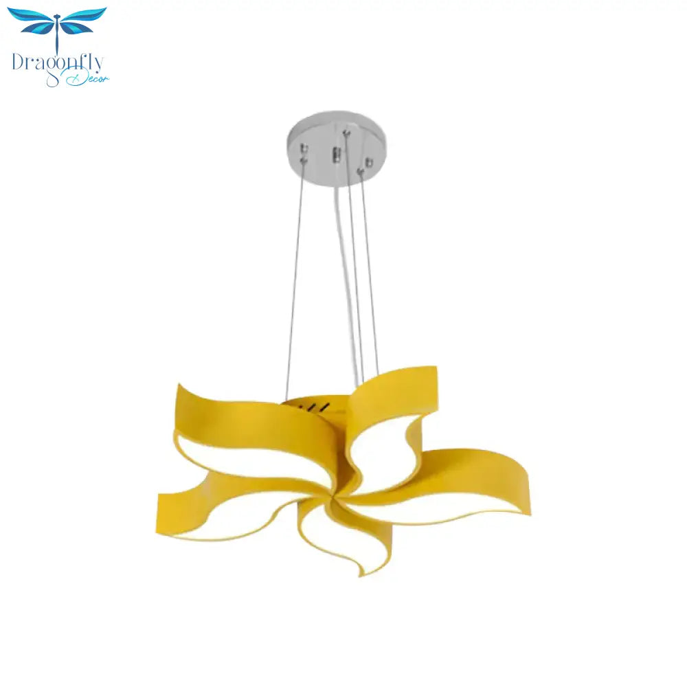 Bauhinia - Like Chandelier Light Macaroon Acrylic Led Yellow Suspension Lighting Fixture