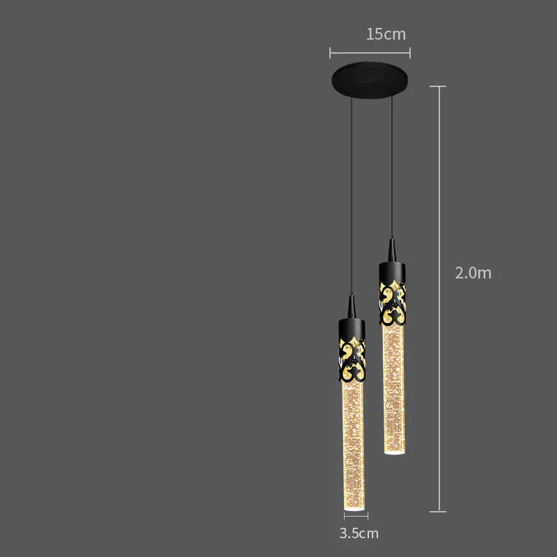 Bedside Chandelier Simple Creative Luxury Crystal Single Head Two Tv Background Wall Black / B - 2