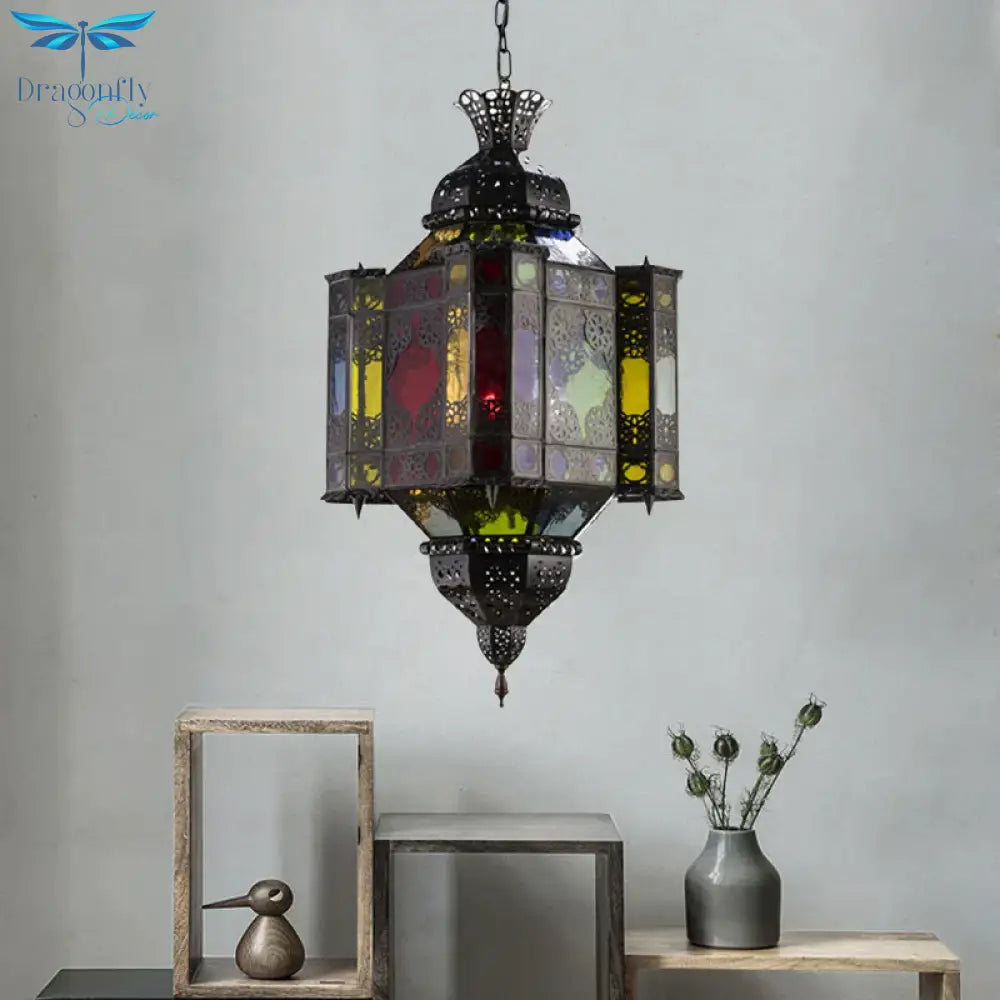 Black 8 - Light Pendant Lighting Arab Style Metal Castle Chandelier Ceiling Lamp For Living Room