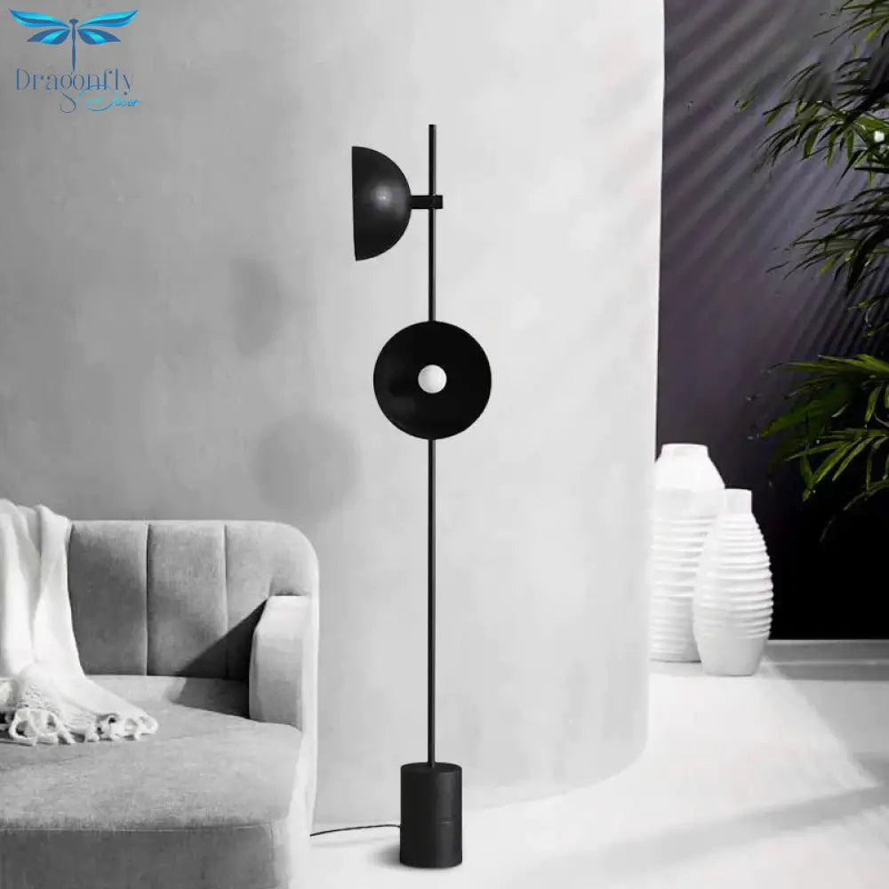 Black Trumpet Floor Light Designer 2 Heads Metal Standing Lamp For Living Room
