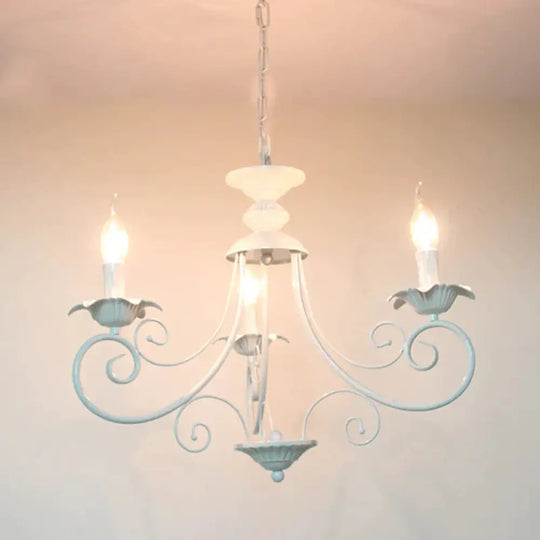 Black/White Finish Starburst Ceiling Chandelier Traditional Metal 3/6/8 Heads Living Room Pendant