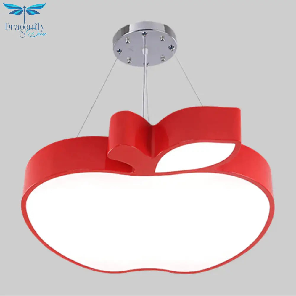 Blue/Yellow/Green Apple Ceiling Pendant Simplicity Led Acrylic Chandelier Lighting For Kids Room