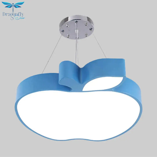 Blue/Yellow/Green Apple Ceiling Pendant Simplicity Led Acrylic Chandelier Lighting For Kids Room