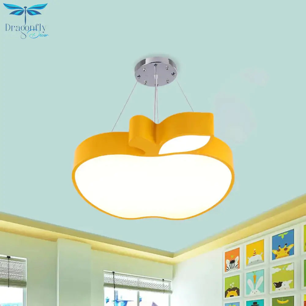 Blue/Yellow/Green Apple Ceiling Pendant Simplicity Led Acrylic Chandelier Lighting For Kids Room