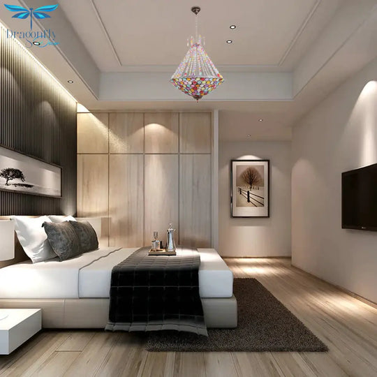 Bohemia Antique Copper Pendant Lighting With Bowl Shade 1/3/5 - Bulb Crystal Ceiling Hanging Light