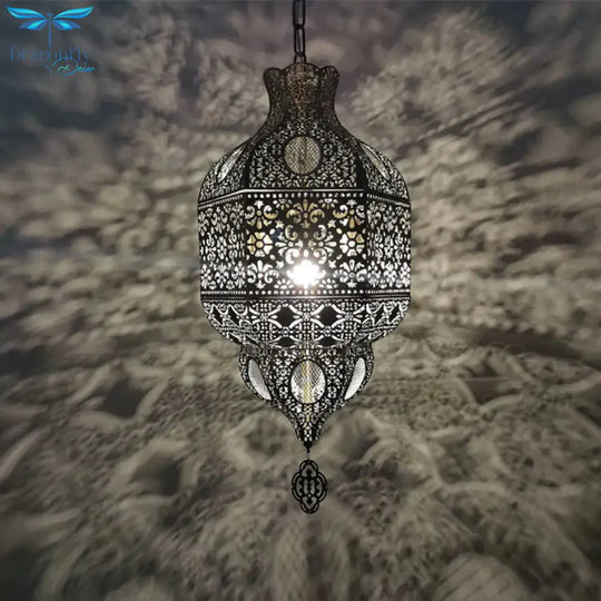 Bronze Etch Ceiling Pendant Light Art Deco Metal 3 - Bulb Living Room Chandelier Lighting
